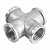 Крестовина Stout 3/4" ВР с внутренней резьбой никелированная латунная  SFT-0031-000034
