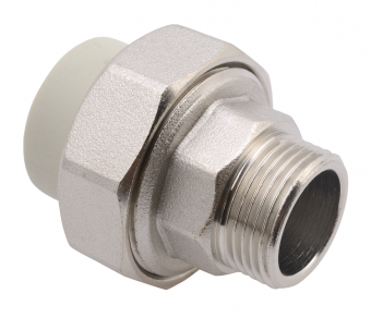 Муфта комбинированная разъемная FV Plast 20х1/2" НР с наружной резьбой полипропиленовая
