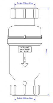 Сифон с сухим гидрозатвором 32-32 McAlpine  MRNRV32C